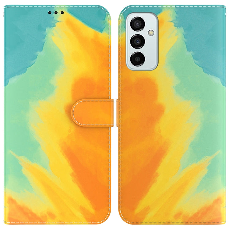 For Samsung Galaxy M13 4G Watercolor Pattern Flip Leather Phone Case