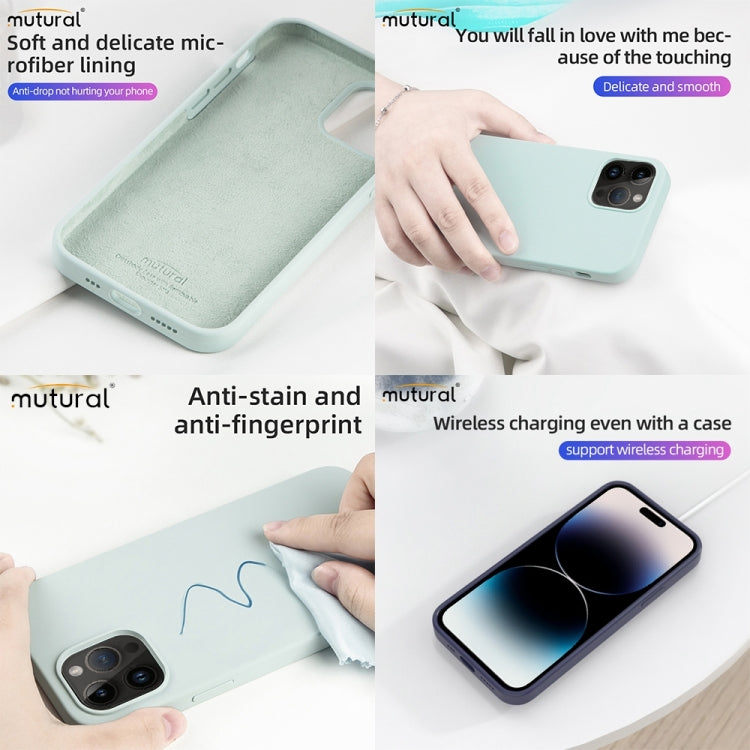 For iPhone 14 Pro Mutural Yuemu Series Liquid Silicone Microfiber Case