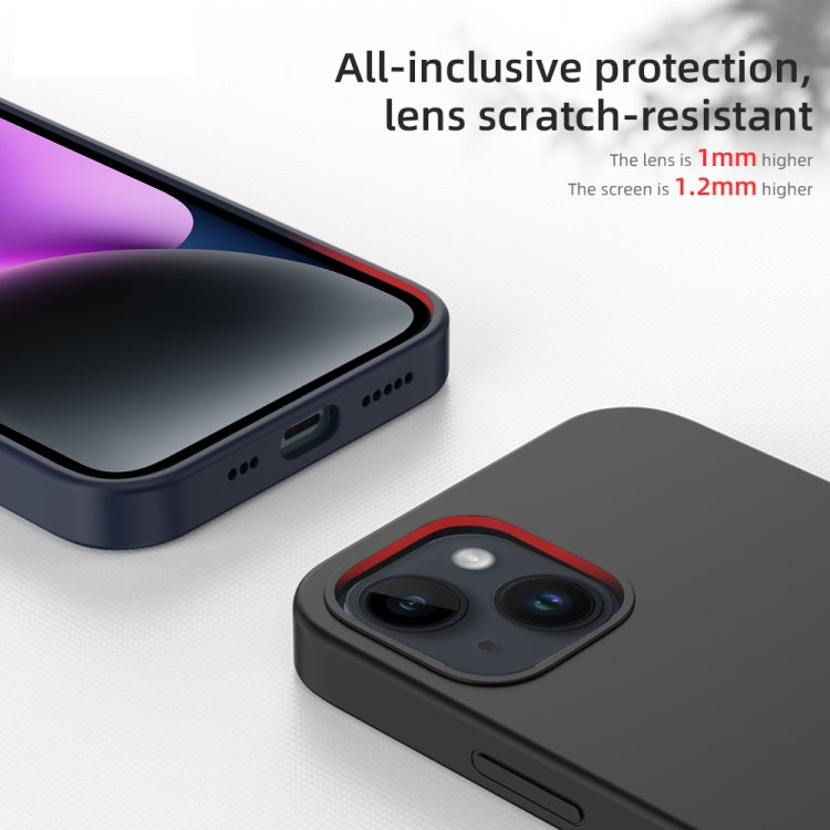 For iPhone 14 Plus Mutural Yuemu Series Liquid Silicone Microfiber Case
