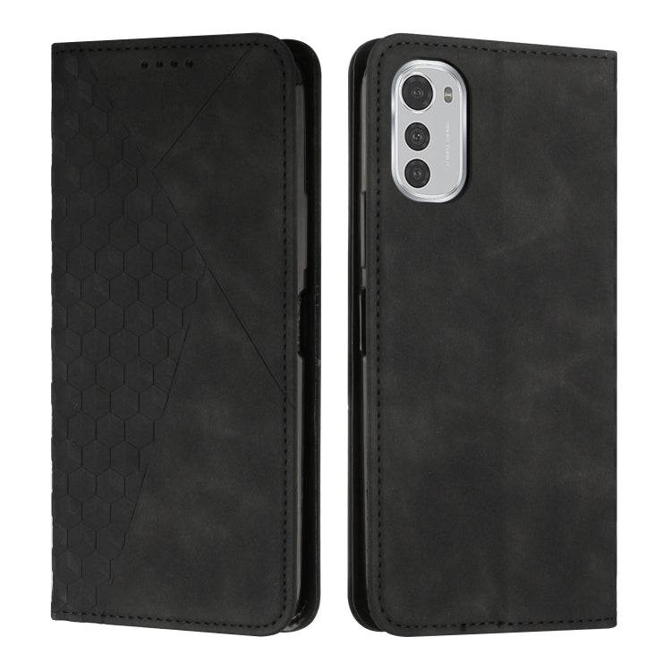 For Motorola Moto E32 4G/E32s Diamond Pattern Splicing Skin Feel Magnetic Phone Case