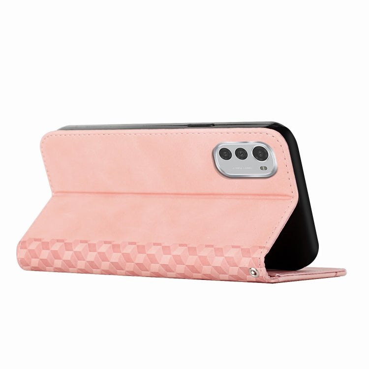 For Motorola Moto E32 4G/E32s Diamond Pattern Splicing Skin Feel Magnetic Phone Case
