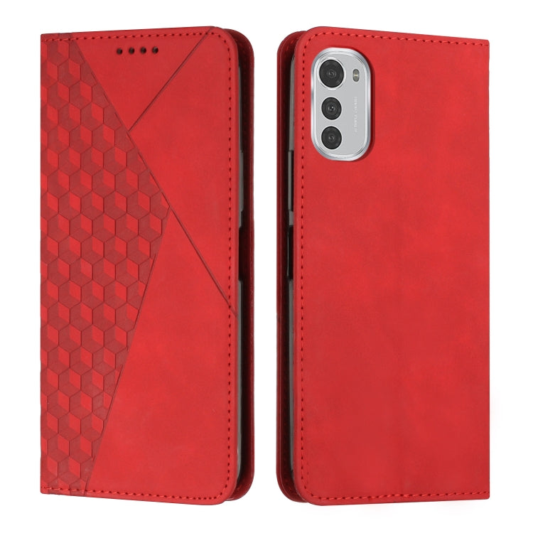 For Motorola Moto E32 4G/E32s Diamond Pattern Splicing Skin Feel Magnetic Phone Case