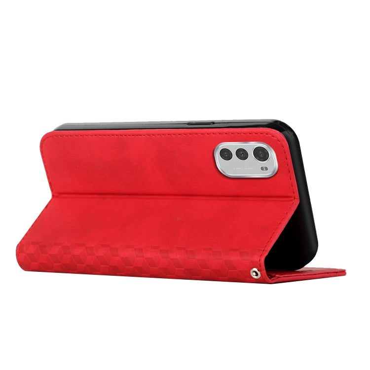 For Motorola Moto E32 4G/E32s Diamond Pattern Splicing Skin Feel Magnetic Phone Case