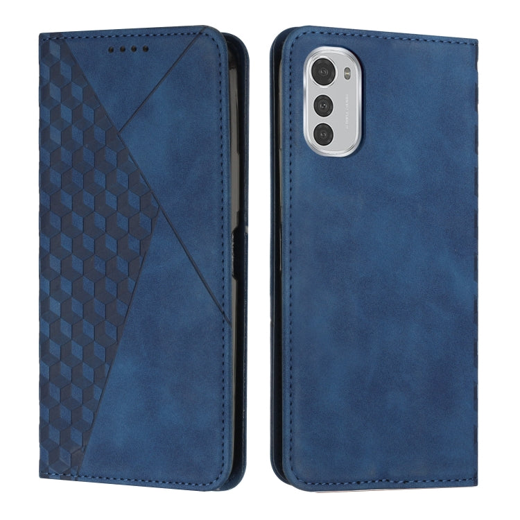 For Motorola Moto E32 4G/E32s Diamond Pattern Splicing Skin Feel Magnetic Phone Case