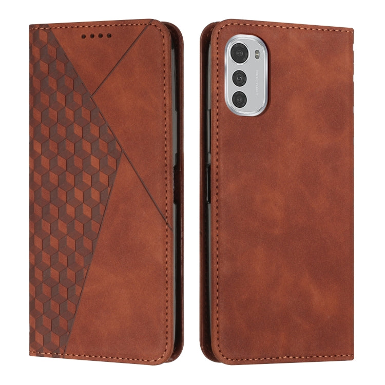 For Motorola Moto E32 4G/E32s Diamond Pattern Splicing Skin Feel Magnetic Phone Case