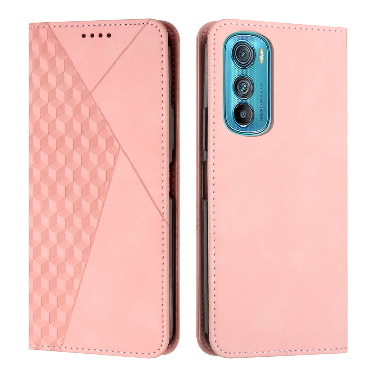For Motorola Edge 30 Diamond Pattern Splicing Skin Feel Magnetic Phone Case