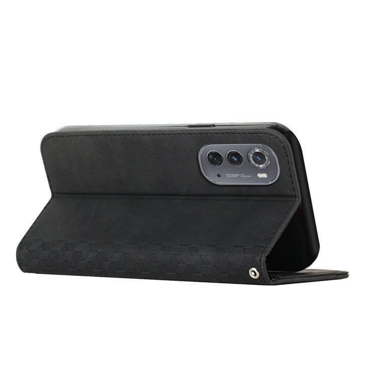 For Motorola Edge 2022 Diamond Pattern Splicing Skin Feel Magnetic Phone Case