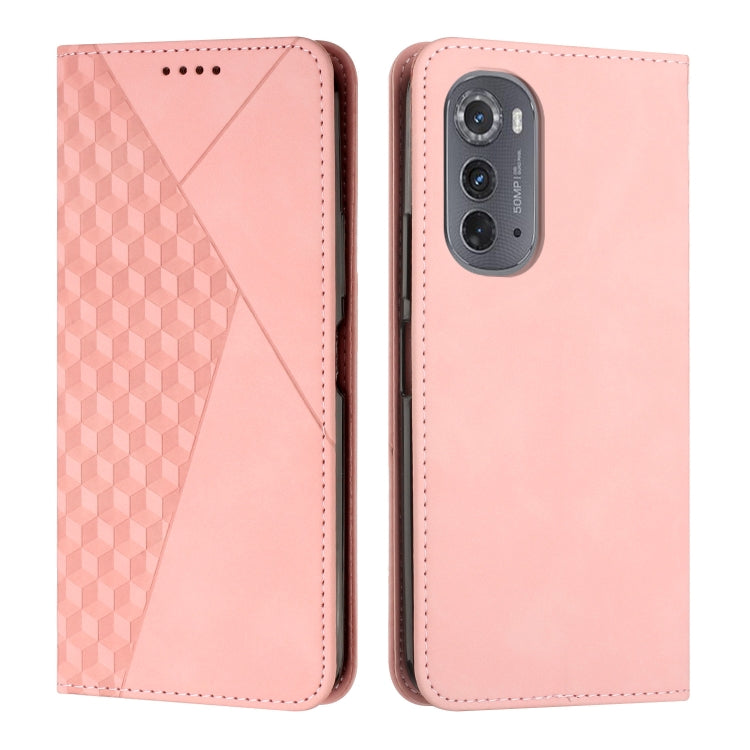 For Motorola Edge 2022 Diamond Pattern Splicing Skin Feel Magnetic Phone Case