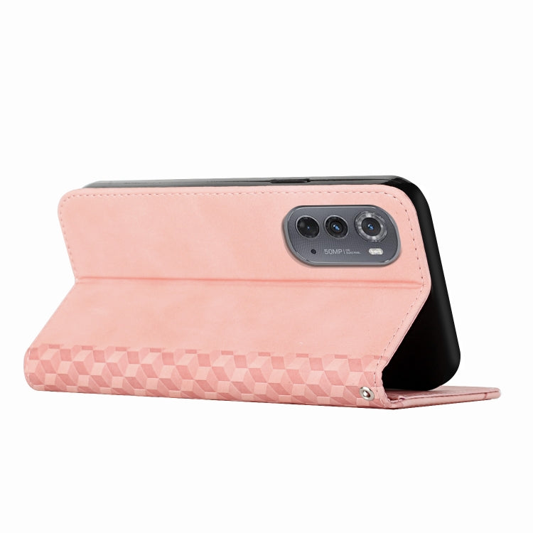 For Motorola Edge 2022 Diamond Pattern Splicing Skin Feel Magnetic Phone Case