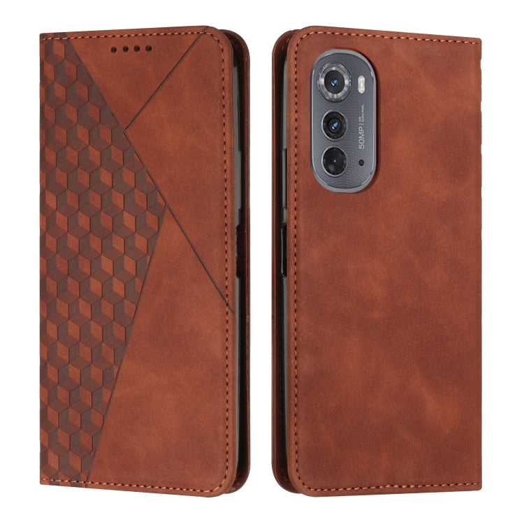 For Motorola Edge 2022 Diamond Pattern Splicing Skin Feel Magnetic Phone Case