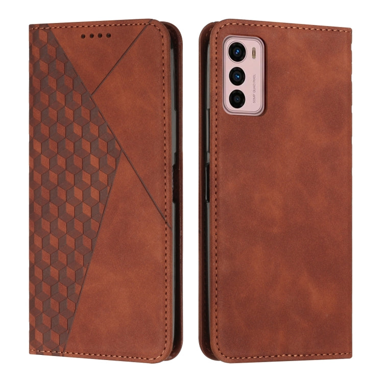 For Motorola Moto G42 Diamond Pattern Splicing Skin Feel Magnetic Phone Case