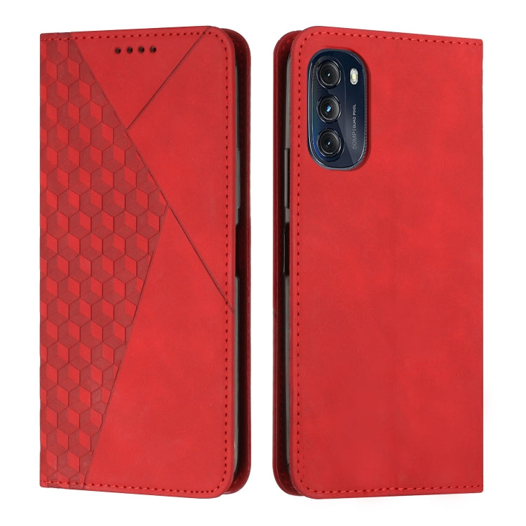 For Motorola Moto G52 4G/G82 Diamond Pattern Splicing Skin Feel Magnetic Phone Case