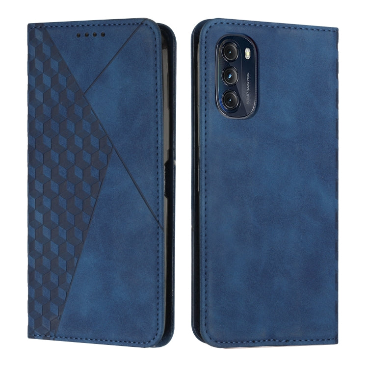 For Motorola Moto G52 4G/G82 Diamond Pattern Splicing Skin Feel Magnetic Phone Case