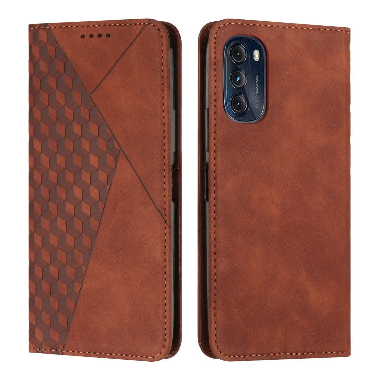 For Motorola Moto G52 4G/G82 Diamond Pattern Splicing Skin Feel Magnetic Phone Case