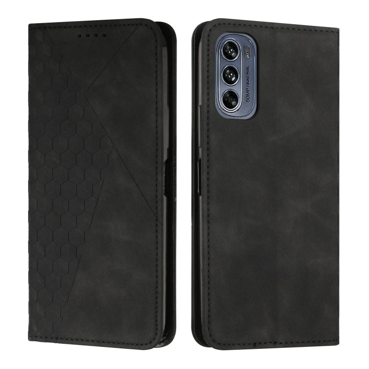 For Motorola Moto G62 5G Diamond Pattern Splicing Skin Feel Magnetic Phone Case