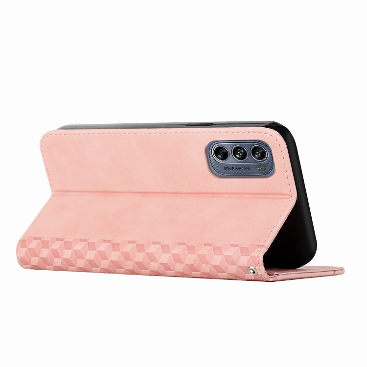For Motorola Moto G62 5G Diamond Pattern Splicing Skin Feel Magnetic Phone Case