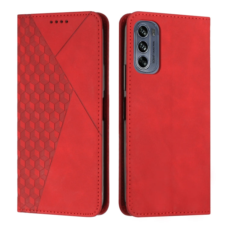For Motorola Moto G62 5G Diamond Pattern Splicing Skin Feel Magnetic Phone Case