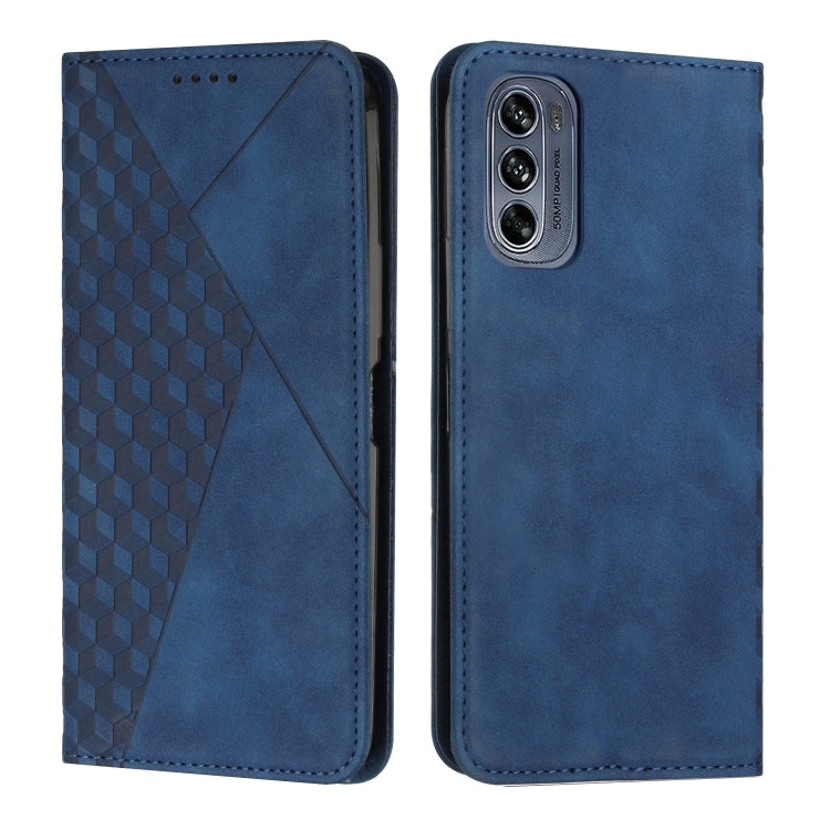 For Motorola Moto G62 5G Diamond Pattern Splicing Skin Feel Magnetic Phone Case