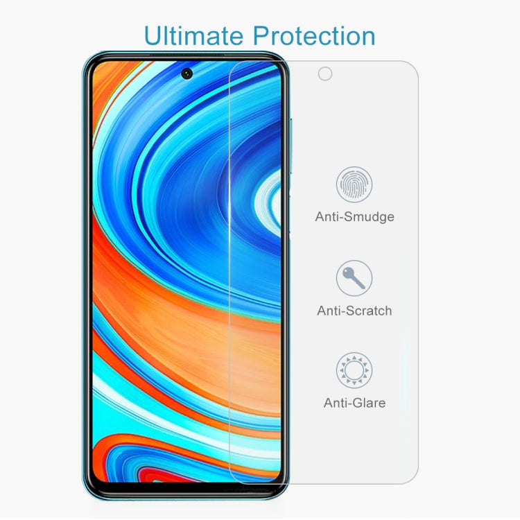 10 PCS 0.26mm 9H Surface Hardness 2.5D Explosion-proof Tempered Glass Non-full Screen Film For Xiaomi Redmi Note 9 Pro Max