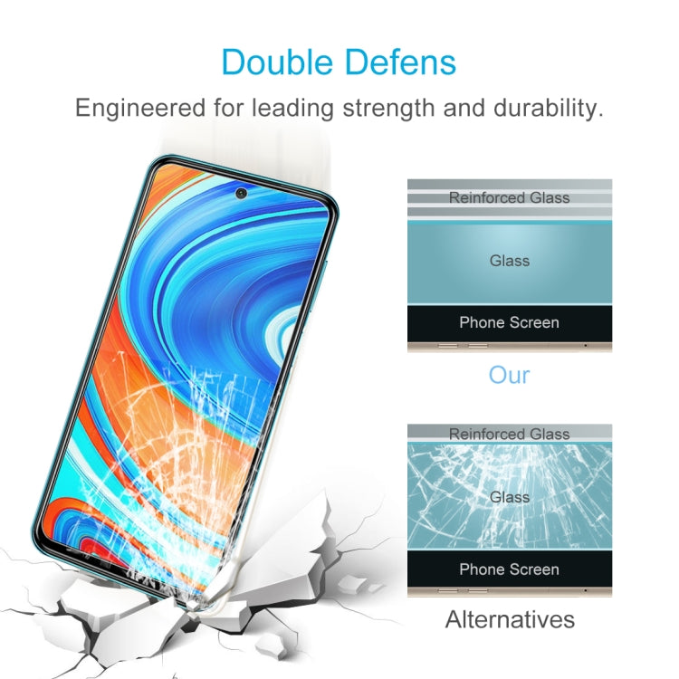 10 PCS 0.26mm 9H Surface Hardness 2.5D Explosion-proof Tempered Glass Non-full Screen Film For Xiaomi Redmi Note 9 Pro Max