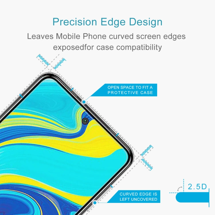 10 PCS 0.26mm 9H Surface Hardness 2.5D Explosion-proof Tempered Glass Non-full Screen Film For Xiaomi Redmi Note 9s