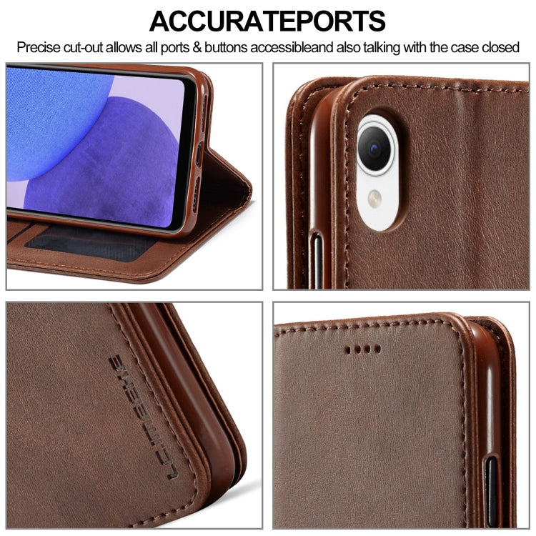 For Samsung Galaxy A23e LC.IMEEKE Calf Texture Leather Phone Case