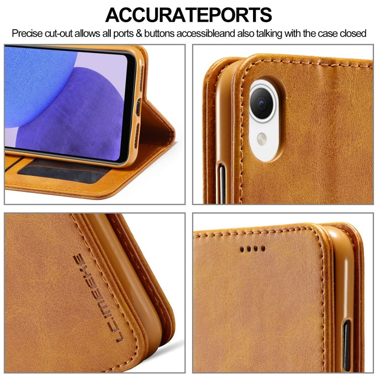 For Samsung Galaxy A23e LC.IMEEKE Calf Texture Leather Phone Case