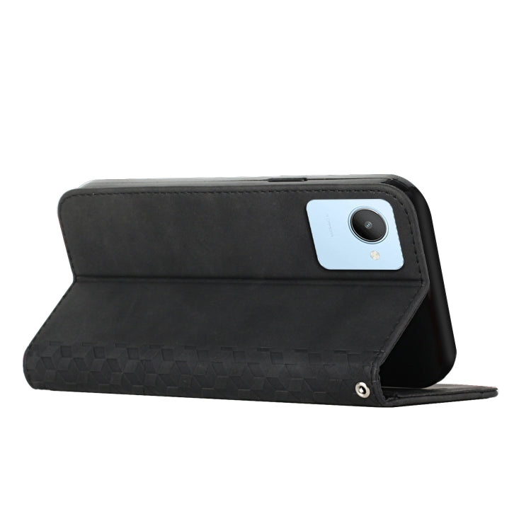For Realme C30 4G Diamond Splicing Skin Feel Magnetic Leather Phone Case