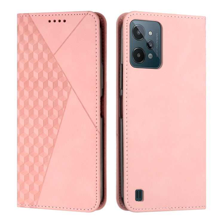 For Realme C31 4G Diamond Splicing Skin Feel Magnetic Leather Phone Case