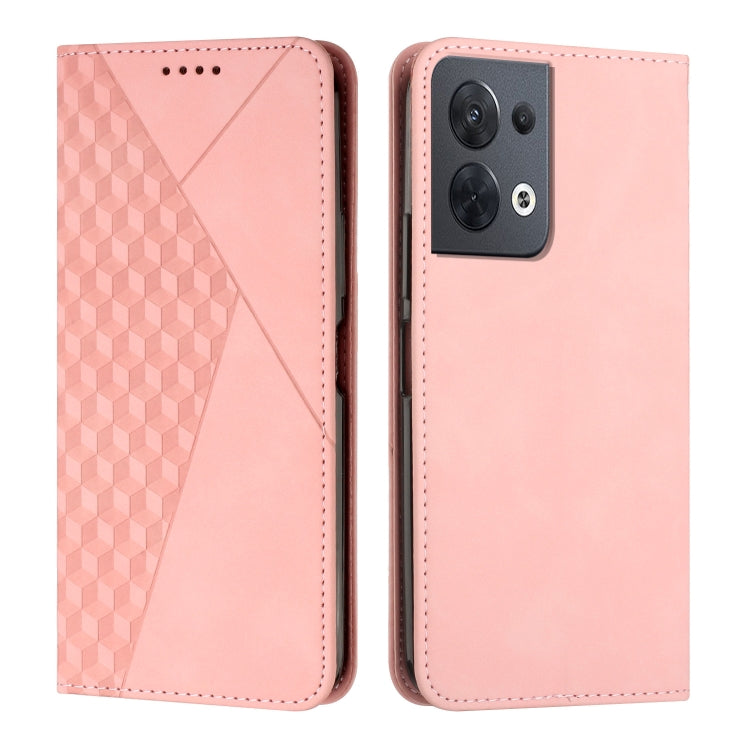 For OPPO Reno8 5G/Reno8 5G Global Diamond Splicing Skin Feel Magnetic Leather Phone Case