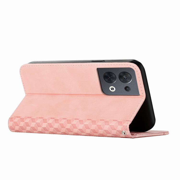 For OPPO Reno8 5G/Reno8 5G Global Diamond Splicing Skin Feel Magnetic Leather Phone Case