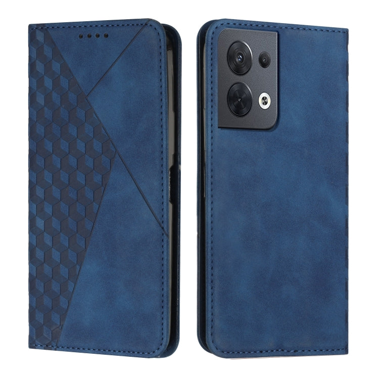 For OPPO Reno8 5G/Reno8 5G Global Diamond Splicing Skin Feel Magnetic Leather Phone Case