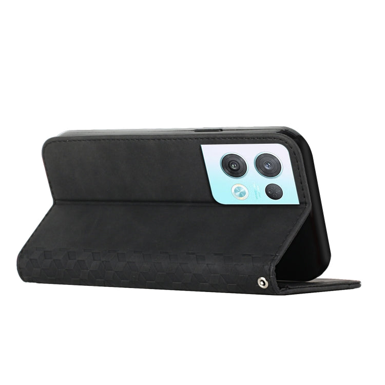 For OPPO Reno8 Pro+ 5G/Reno8 Pro 5G Global Diamond Splicing Skin Feel Magnetic Leather Phone Case