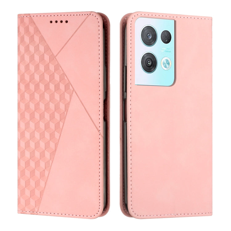 For OPPO Reno8 Pro+ 5G/Reno8 Pro 5G Global Diamond Splicing Skin Feel Magnetic Leather Phone Case