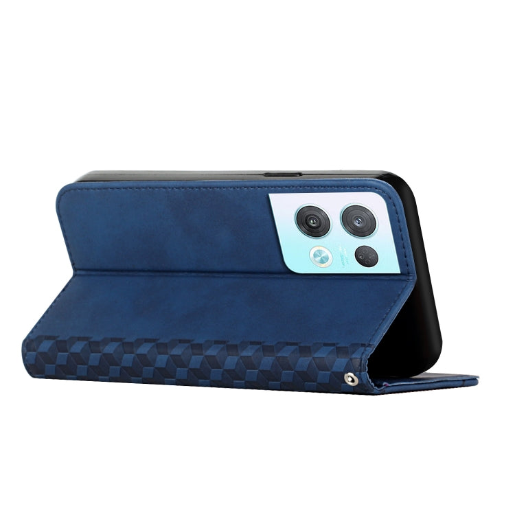 For OPPO Reno8 Pro+ 5G/Reno8 Pro 5G Global Diamond Splicing Skin Feel Magnetic Leather Phone Case