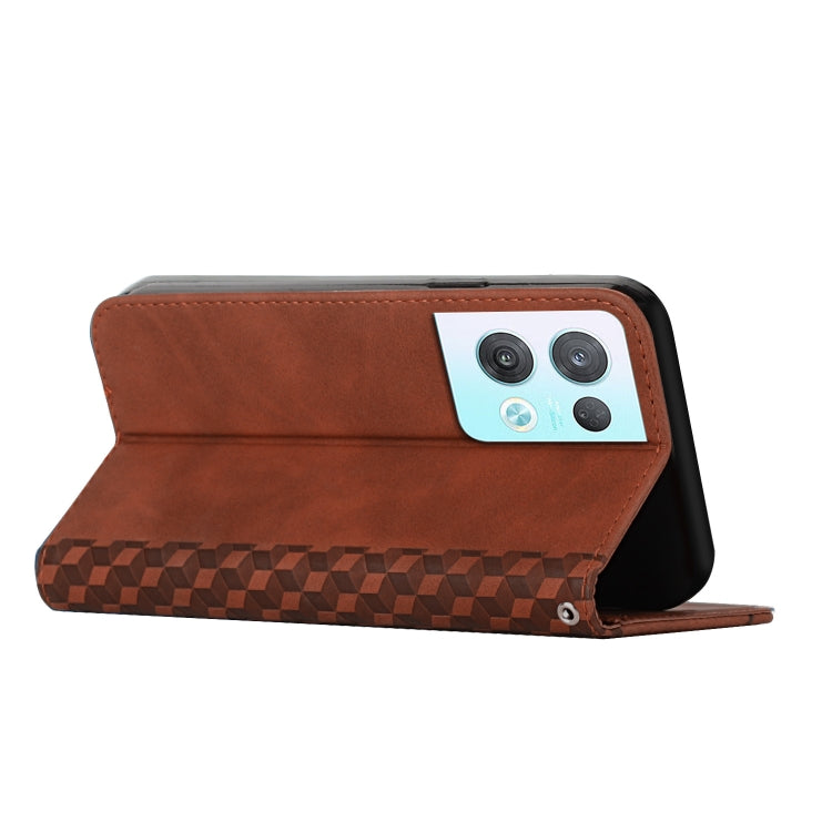 For OPPO Reno8 Pro+ 5G/Reno8 Pro 5G Global Diamond Splicing Skin Feel Magnetic Leather Phone Case