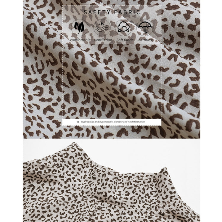 Crop Top Long Sleeve Pullover Turtleneck Leopard Shirt, Size: