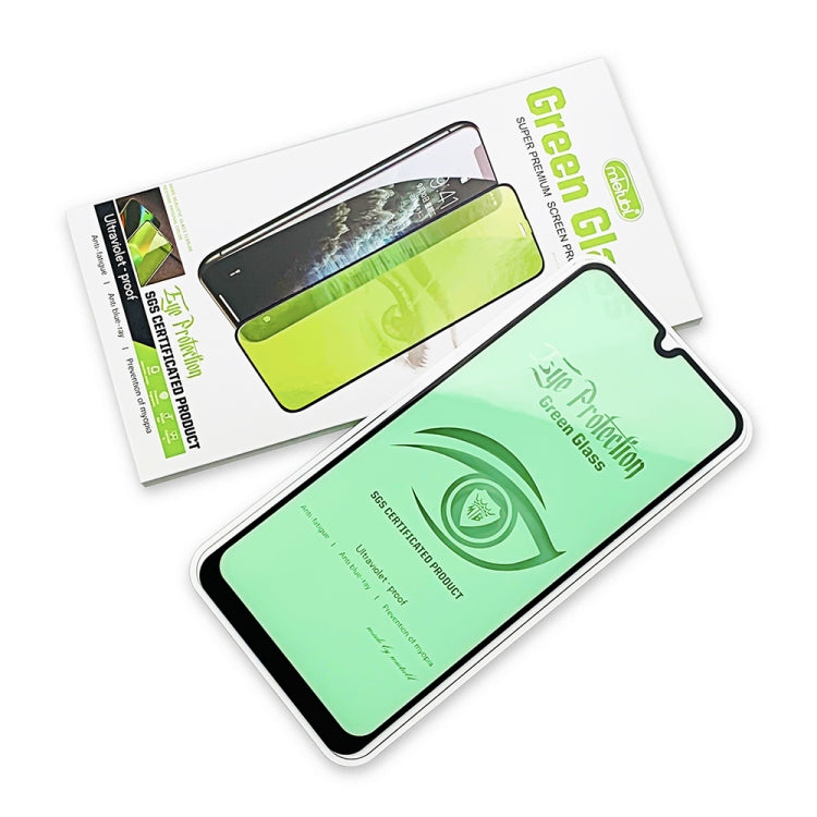 25 PCS MIETUBL 9H Hardness Eye-caring Anti-glare Green Light Tempered Glass Film for Galaxy A30 / A50 / M30 / A20