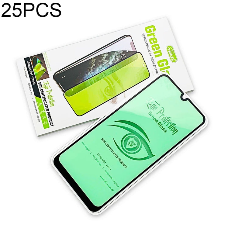 25 PCS MIETUBL 9H Hardness Eye-caring Anti-glare Green Light Tempered Glass Film for Galaxy A30s / A50s / M30s