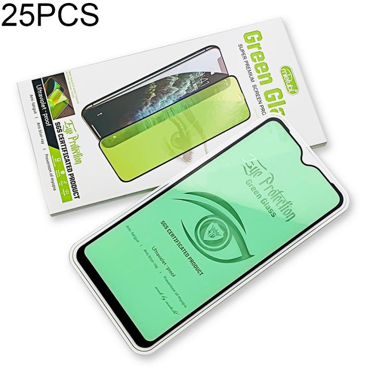 25 PCS MIETUBL 9H Hardness Eye-caring Anti-glare Green Light Tempered Glass Film for Galaxy A10s / M10 / A10