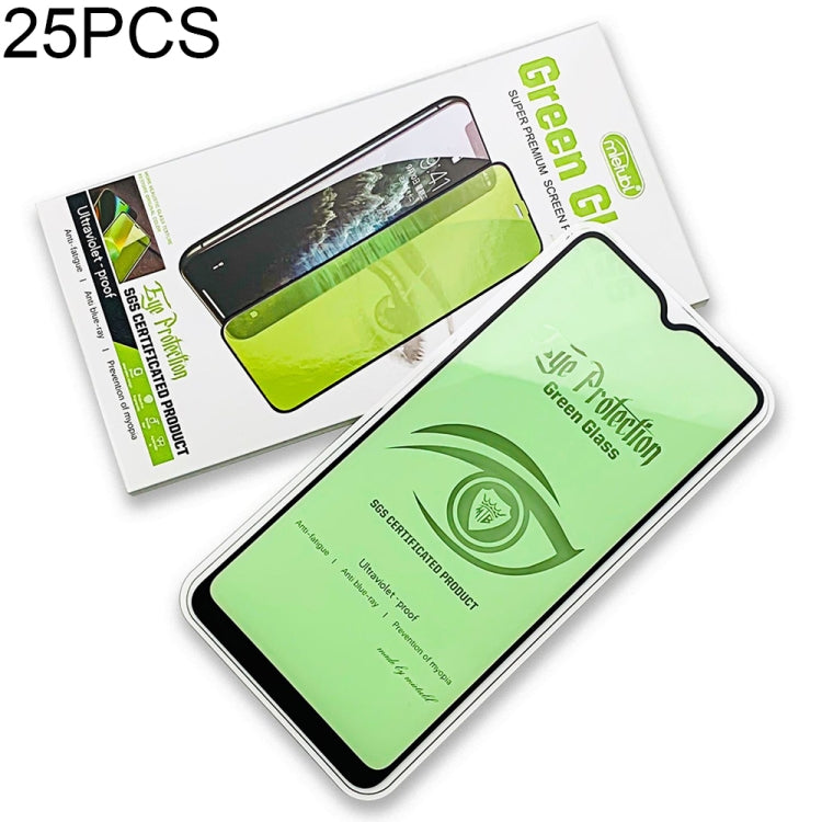25 PCS MIETUBL 9H Hardness Eye-caring Anti-glare Green Light Tempered Glass Film for Galaxy A20s