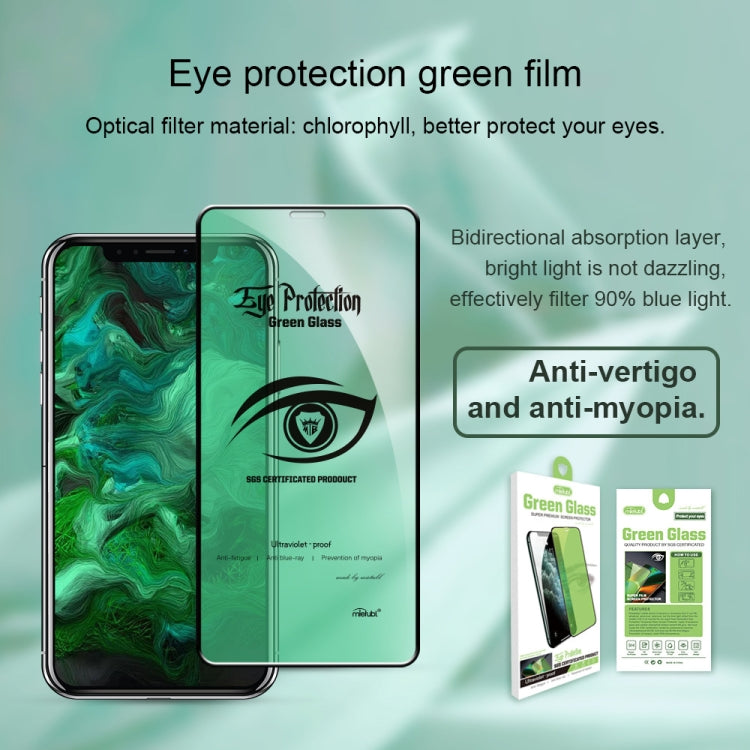25 PCS MIETUBL 9H Hardness Eye-caring Anti-glare Green Light Tempered Glass Film for Galaxy A7(2018)