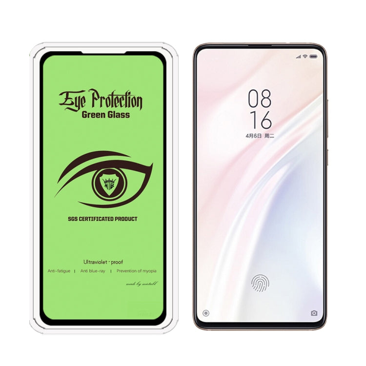 25 PCS MIETUBL 9H Hardness Eye-caring Anti-glare Green Light Tempered Glass Film for Xiaomi 9T Pro