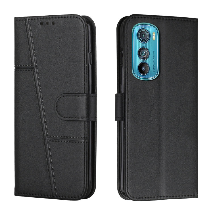For Motorola Edge 30 Stitching Calf Texture Buckle Leather Phone Case