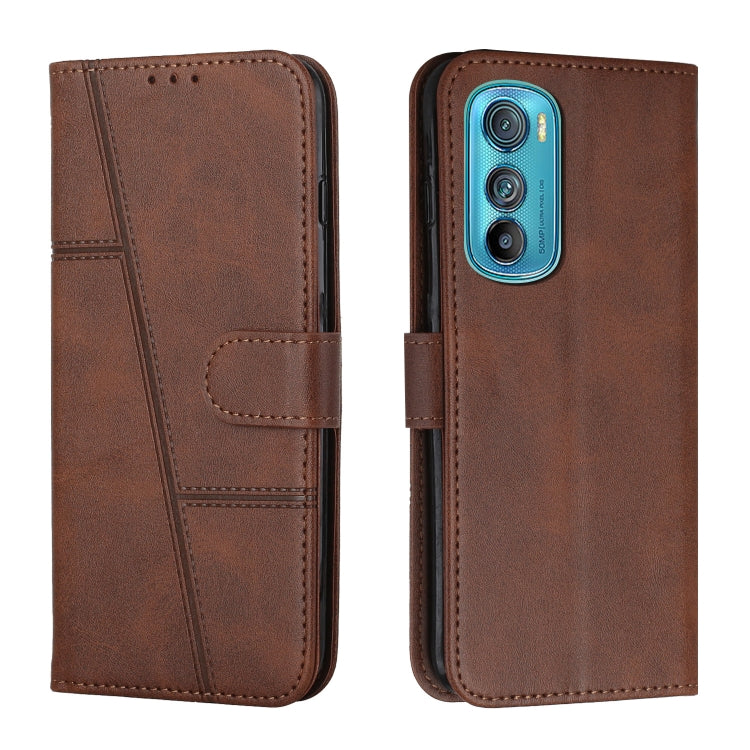 For Motorola Edge 30 Stitching Calf Texture Buckle Leather Phone Case
