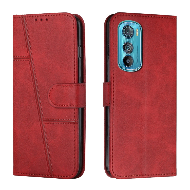 For Motorola Edge 30 Stitching Calf Texture Buckle Leather Phone Case
