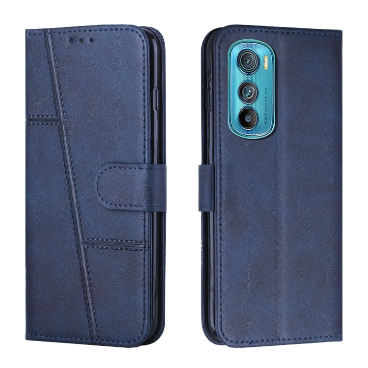 For Motorola Edge 30 Stitching Calf Texture Buckle Leather Phone Case
