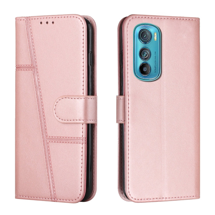 For Motorola Edge 30 Stitching Calf Texture Buckle Leather Phone Case
