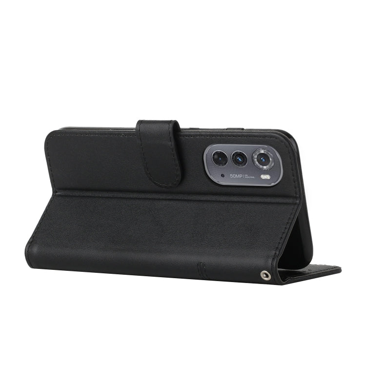 For Motorola Edge 2022 Stitching Calf Texture Buckle Leather Phone Case