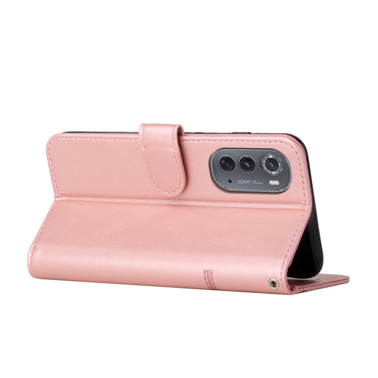 For Motorola Edge 2022 Stitching Calf Texture Buckle Leather Phone Case